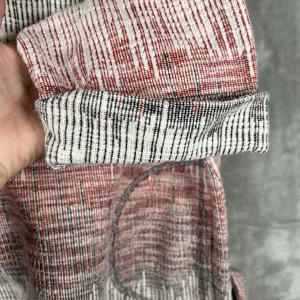 ANTHROPOLOGIE Postal Stamp Sweater Women Size M 3/4 Sleeve Cuffed Blk Red White - Picture 6 of 11